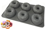 SILIKÓNOVÁ FORMA Formičky na donutové muffiny na donuty donuty s otvorom 6 ks