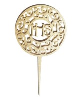Communion dekor Communion Host IHS Topper Gold