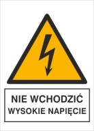 NEZADÁVAJTE ZNAČKU! VYSOKÉ NAPÄTIE! PEVNÁ PLATŇA. 148 x 210 mm
