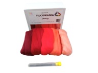 Merino vlna, sada farieb, 3 ihlice: červená