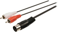 Stereo audio kábel DIN 5-kolíkový - 2 x RCA Cinch 1,2 m pre zosilňovač