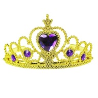 DIADEM TIARA CROWN ZLATÝ NÁPIS S FIALOVOU