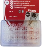 Plastové západky 10 mm - 20 sád, biele