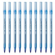 Sada guľôčkových pier BIC modrá Round Stick 10 ks.