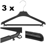 3 x vešiak na šaty čierne univerzálne 38 cm
