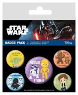 Špendlíky na batoh Star Wars Chibi, sada 5 kusov