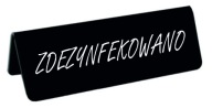 Stojan s potlačou DESINFECTED do reštaurácie