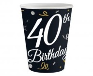 Papierové poháriky 40 Narodeniny 40 Narodeniny 200 ml 6 kusov TREBA dokončiť