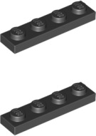 LEGO Tanier 1x4 Čierna 371026 3710 - 2 ks