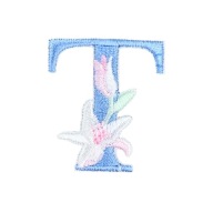 Opätovne použiteľné VYšívané kvety STICKER Letter T DIY