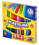 Školská plastelína 24 živých farieb Klasické okrúhle Flexibilné 3+ Astra