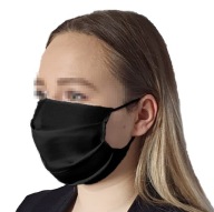Skladaná strieborná iónová maska ​​- čierna 1 ks.