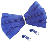 Špirálový zips 3 mm modrý chrpa modrý zips 1 meter + 2 zipsy
