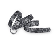 Klasický dámsky opasok, strieborné šupiny, 2 cm