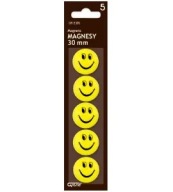Magnetky 5 ks, žlté smajlíky 30 mm GRAND smile