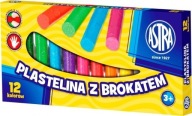 Plastelína s trblietkami 12 farieb ASTRA