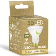 3D LED ECO 8W GU10 žiarovka do reflektora, teplá biela, 710 lm