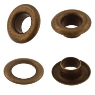 Krátke kožené očko, fi4mm, 100 kusov, staré zlato
