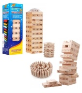 Drevená veža puzzle číselná kocka hra