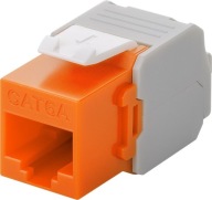 Zásuvka Keystone kat.6A RJ45 UTP 500 MHz Oranžová