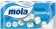 Mola toaletný papier Bavlna Biela celulóza bez zápachu (8 kotúčov)