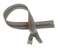 35 cm krytý zips + ŠEDÝ STRIEBORNÝ ŠEDÝ jazdec