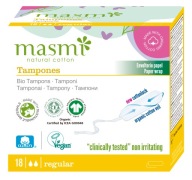 Masmi 100% BIO tampóny Regular (bez aplikátora) 18 ks.