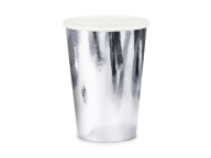 HRNČEKY metalické SILVER trblietavé 220ml párty recepcia 6 kusov