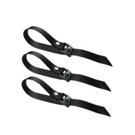 3x Popruh na zapínanie s prackou 35 cm, čierny