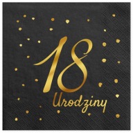 Čierne narodeninové obrúsky k 18. narodeninám