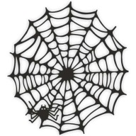 HALLOWEEN fólie NÁLEPKY čierne SPIDER WEB A4 x1