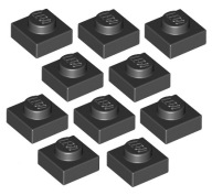 LEGO Plate 1x1 čierna/čierna (3024/302426) x10