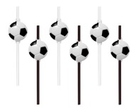 Papierové slamky Futbal 6 kusov Narodeniny