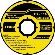 KOVOVÉ REZNÉ KOTOUČE 125 x 1,2 WoT 12200 ot./min 80