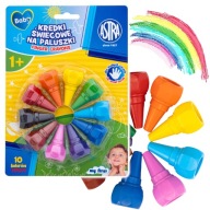 Prvé pastelky pre ročné dieťa, Astra, na prsty, 10 farieb 1+