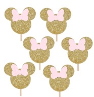PIKERS na cupcakes a muffiny, ružová MINNIE MOUSE