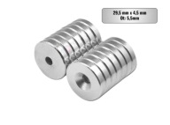 Neodymový magnet 29,5 mm x 4,5 mm kruhový kruh s 5,5 mm otvorom