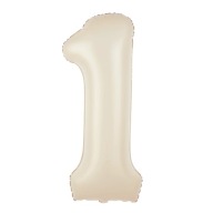 Fóliový balón číslo 1 - 100 cm - Krémový ecru BOHO narodeniny ROK STARÝ