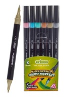 Cricco 6x kovové obojstranné perá so štetcom