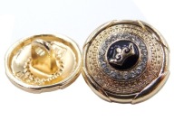 Gombíky so zirkónom, farba ZLATÁ/ČIERNA, 1 kus, 15 mm K232 17554
