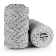 Bavlnená pletená šnúrka 5mm, 100m, MACRAME - 43 RÔZNYCH FARIEB