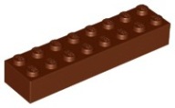 LEGO 3007 BRICK 2x8 hnedá NOVINKA (5g)