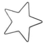 Kovová obruč - Strieborná hviezda 9,5 cm