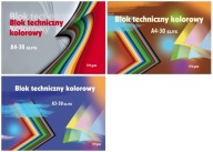 TECHNICKÝ BLOK A4 30 KARIET FAREBNÉ KARTY HRUBÉ 170g