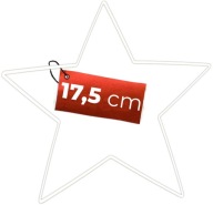 BIELA ​​kovová hviezda 17,5 cm s drôtenou obručou