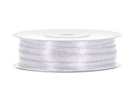 Biela saténová stuha Communion Wedding Krst 3mm 50m 1 rolka