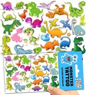 UMÝVAJÚCE DOČASNÉ TETOVANIE PRE DETI DETI DINOSAURY ORIGINÁLNE DIZAJNY