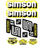 Elektronické nálepky Simson S51 žlté