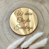 V deň svätého krstu kruh s gravírovaným 8cm zlatým plexi zrkadlom