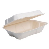 Obedový box BIELY z cukrovej trstiny STRONG na večeru 230x155x77mm balenie 10ks